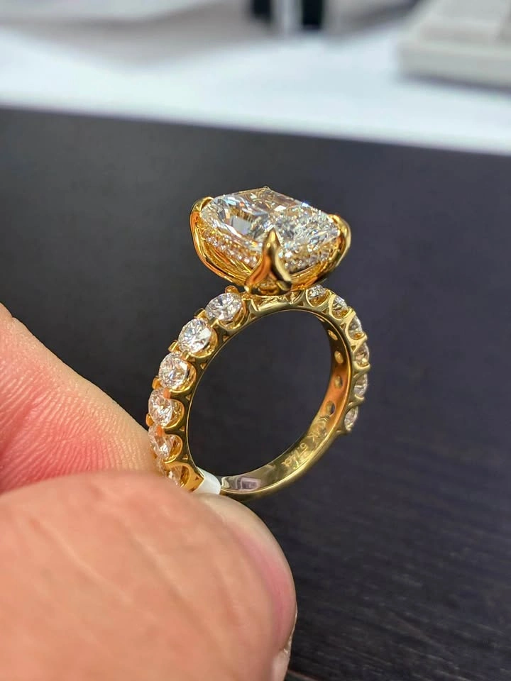 14k 5.74ct lab diamond engagement ring - photo 3