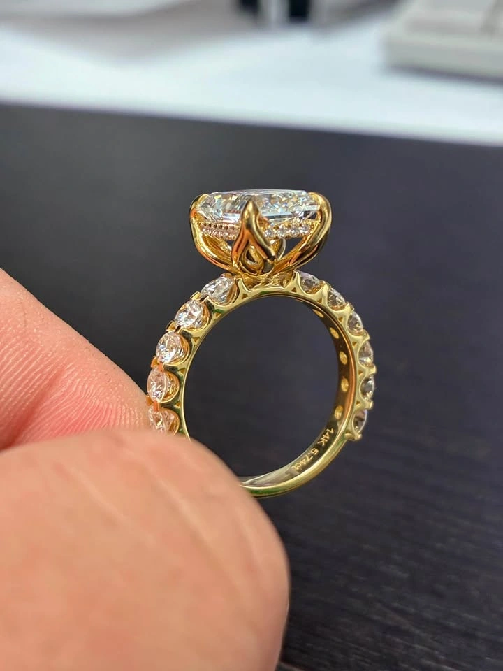 14k 5.74ct lab diamond engagement ring - photo 4