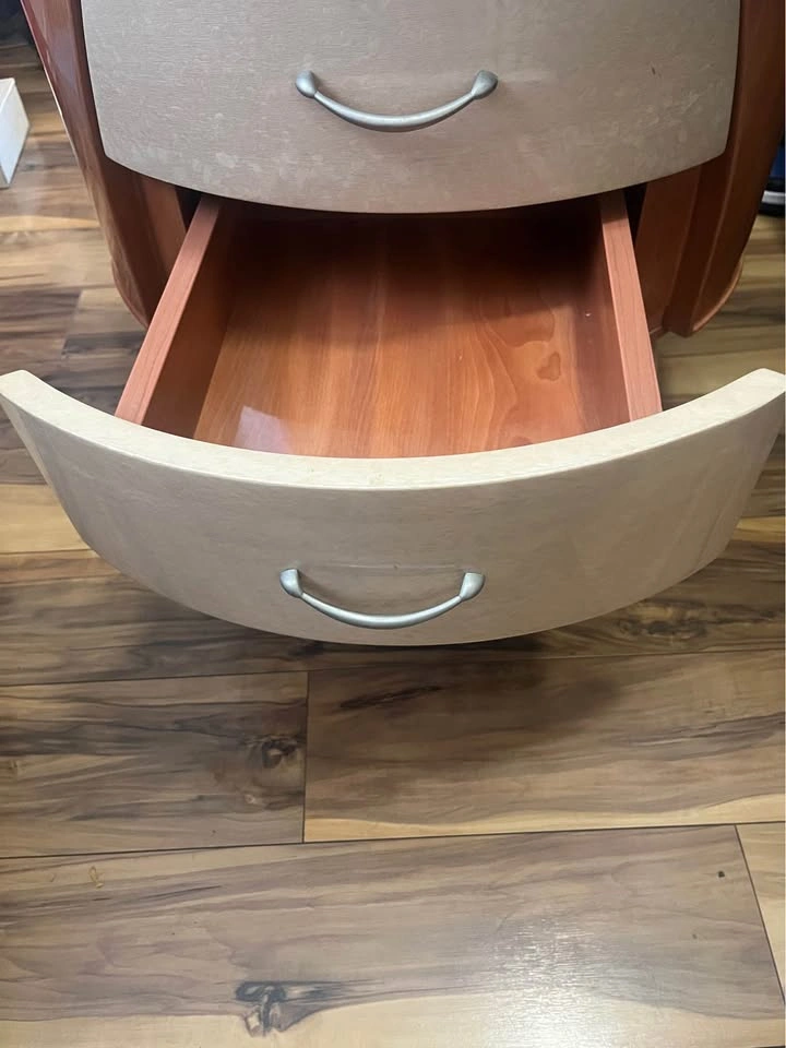 Modern Round Two-Drawer Nightstand - photo 2