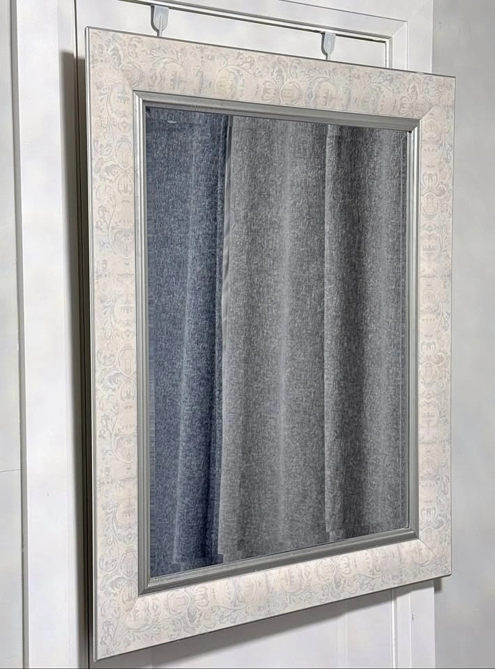 Elegant Damask Pattern Framed Wall Mirror