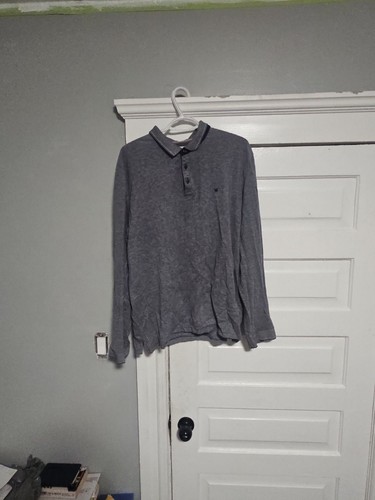 Grey Long Sleeve Polo Shirt