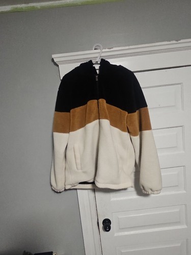 Colorblock Sherpa Fleece Zip Up Hoodie