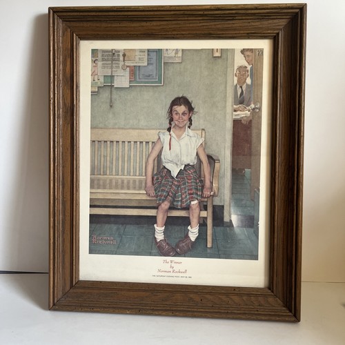 Norman Rockwell Framed Print The Winner Vintage Oak Decor