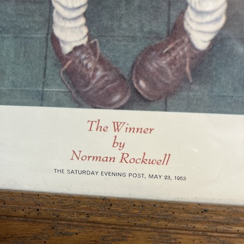 Norman Rockwell Framed Print The Winner Vintage Oak Decor - photo 3