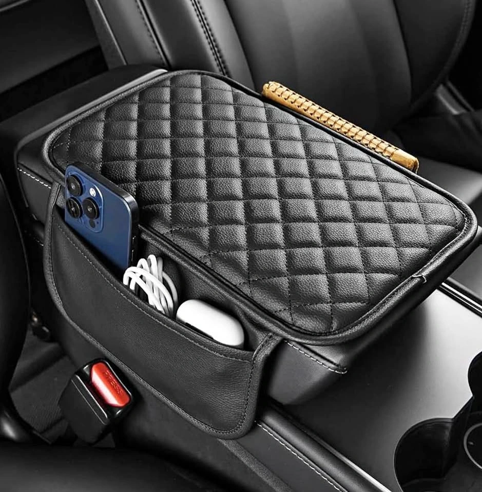 Center Console Cover with Storage Bag for SUV Sedan Car