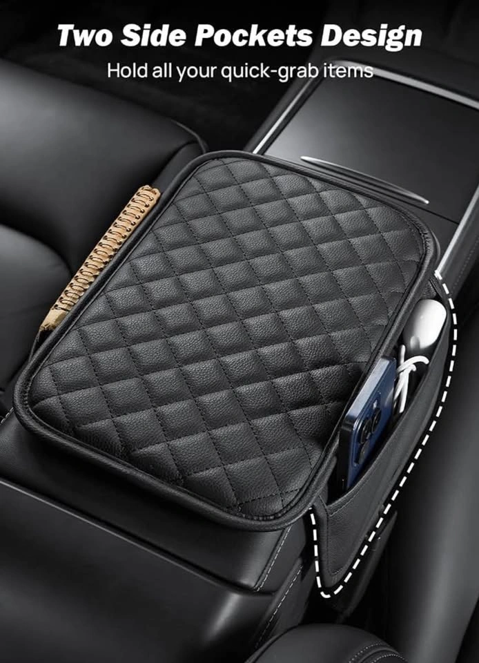 Center Console Cover with Storage Bag for SUV Sedan Car - photo 4