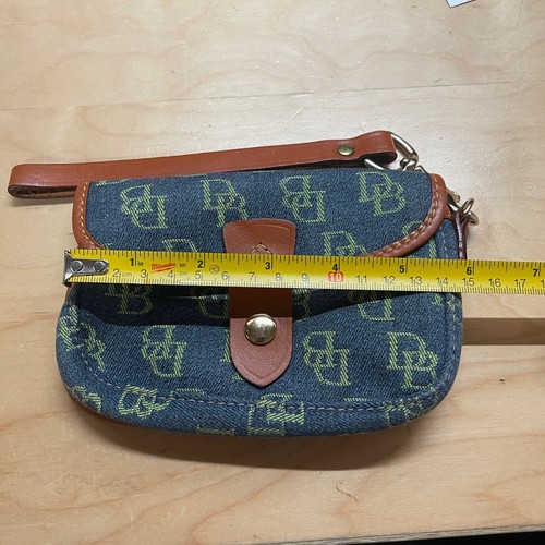 Baby blue Dooney & Bourke Monogram Pouch Wristlet Canvas & Leath - photo 2