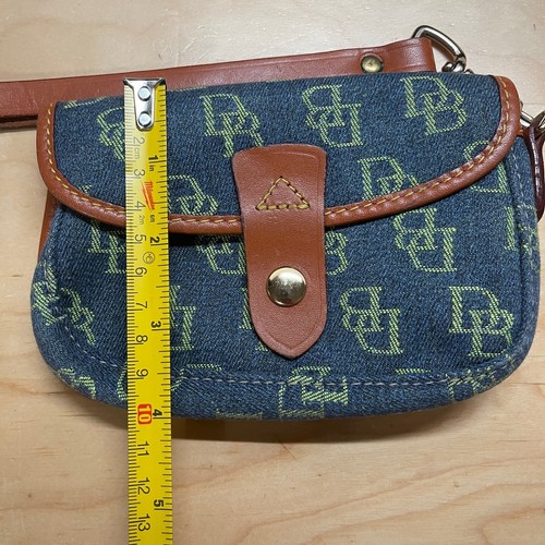Baby blue Dooney & Bourke Monogram Pouch Wristlet Canvas & Leath - photo 3