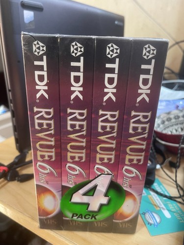 TDK Revue 6-Hour VHS 4-Pack - Sealed Blank Tapes