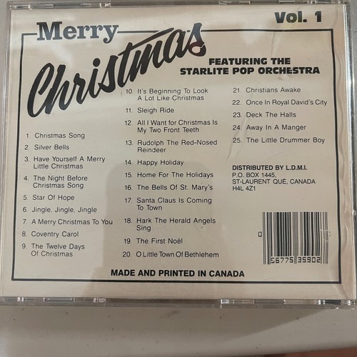 Merry Christmas Vol. 1 - Starlite Pop Orchestra CD (Canada) VG+ - photo 2