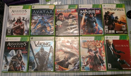 Xbox 360 Game Lot of 10 - Mass Effect, BioShock, Hitman