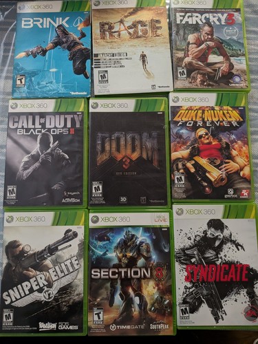 Xbox 360 Games Lot of 9 - Call of Duty, Doom 3, Far Cry