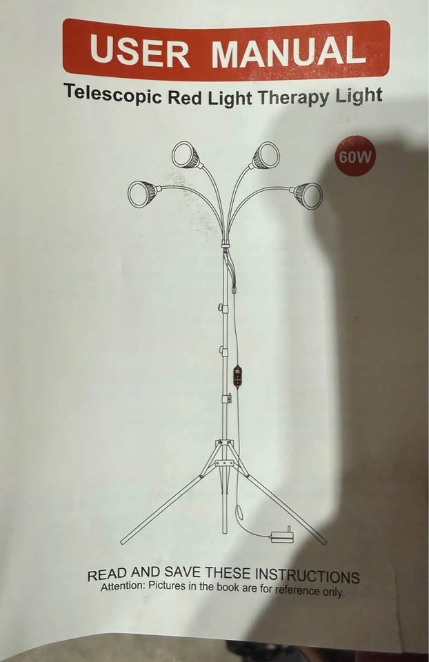 4 Headed Red Light Therapy Device with Stand - photo 3