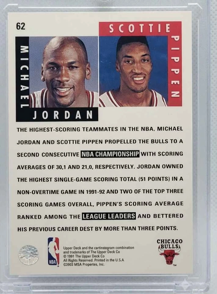 1992 Upper Deck Michael Jordan Scottie Pippen Scoring Threats - photo 2
