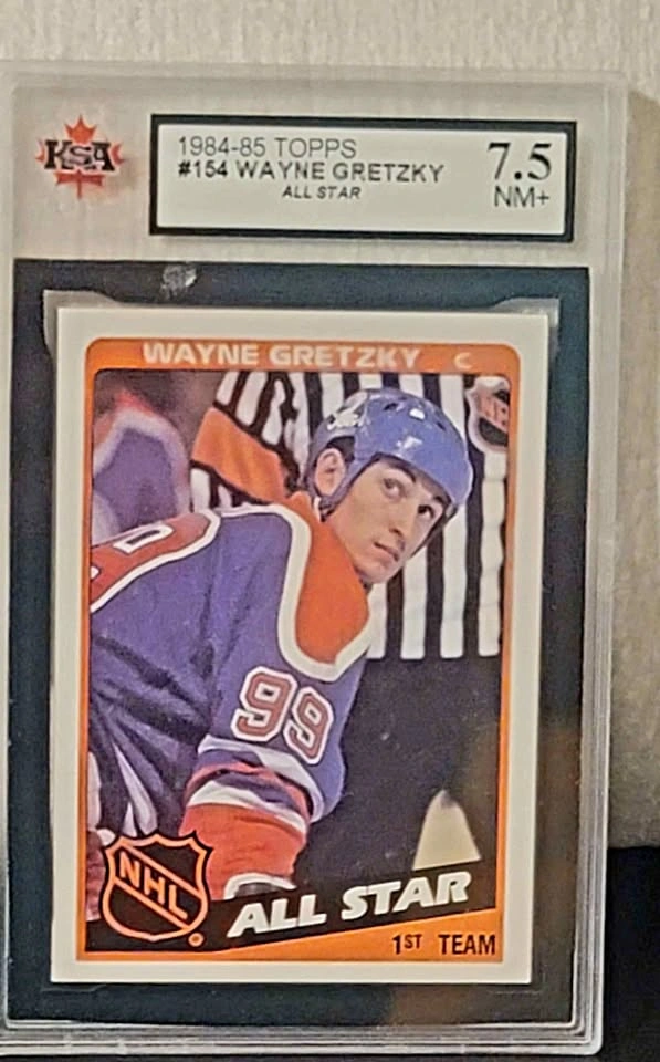 1984-85 Topps #154 Wayne Gretzky All-Star Hockey Card (KSA 7.5)
