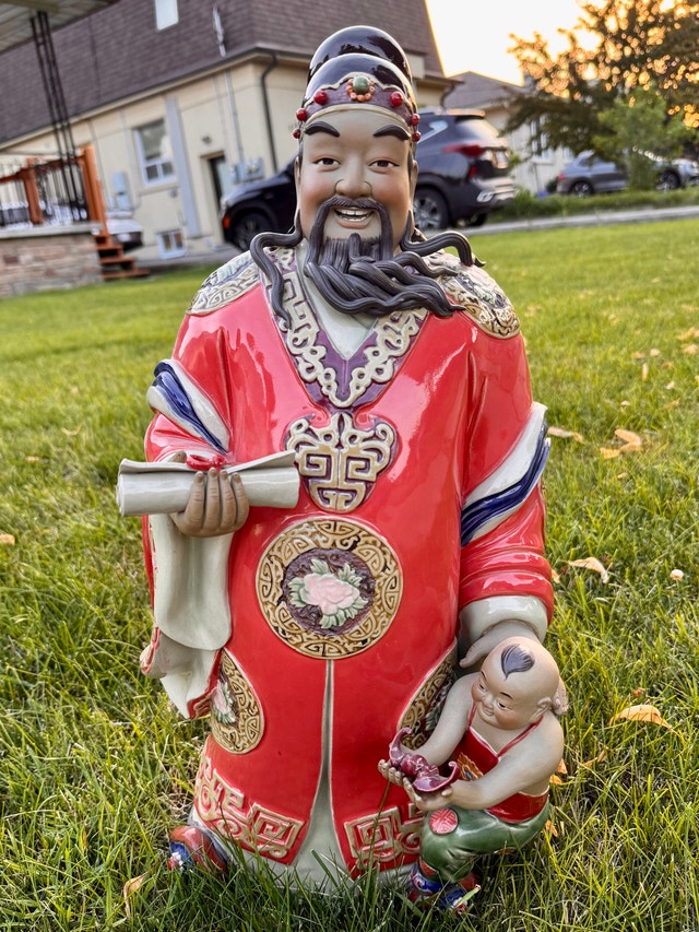 Chinese Fu Lu Shou Statue Set – Complete Trio - photo 4