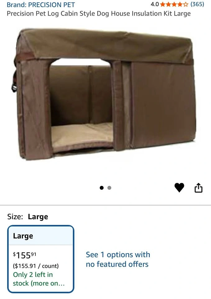 Precision Pet Log Cabin Style Dog House Insulation Kit Large