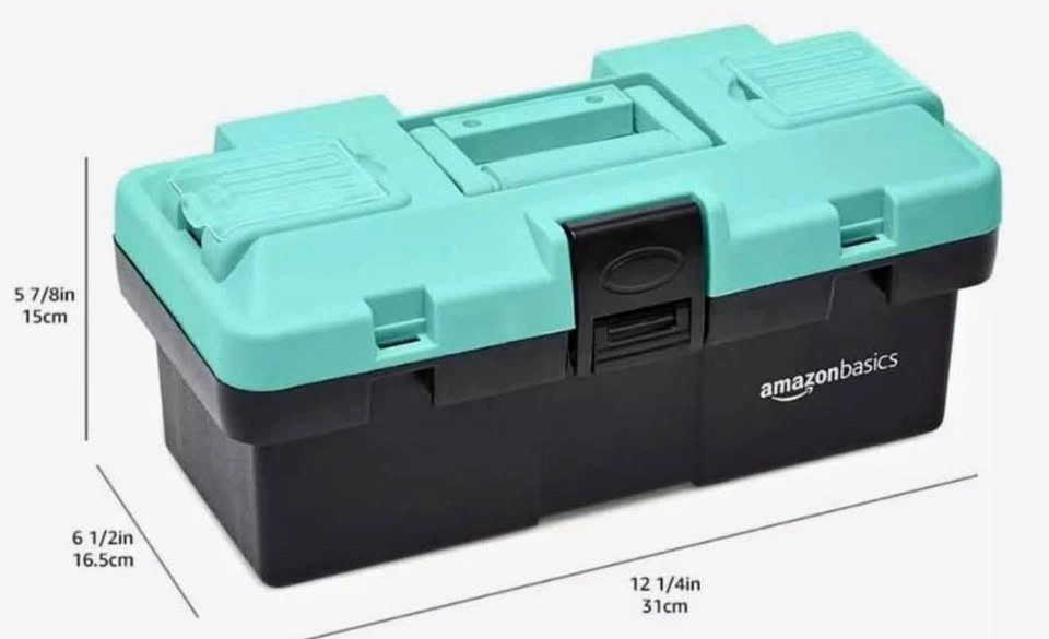 Amazon Basics Household Tool Set - 150-Piece, Turquoise