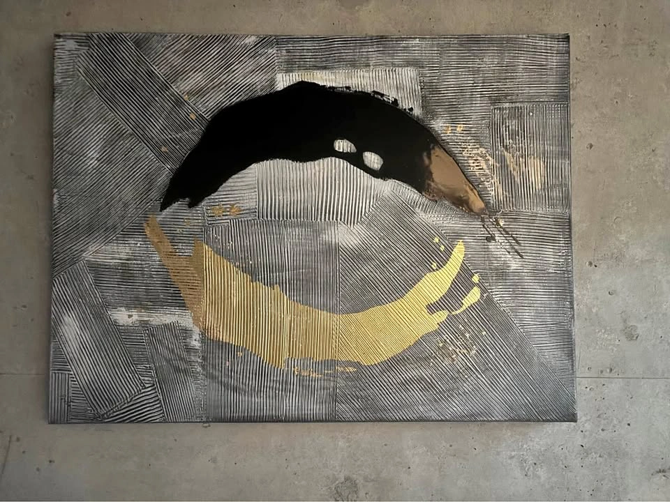 Modern black and gold art