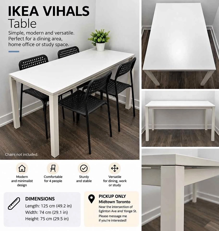 IKEA VIHALS Table | White | Excellent Condition