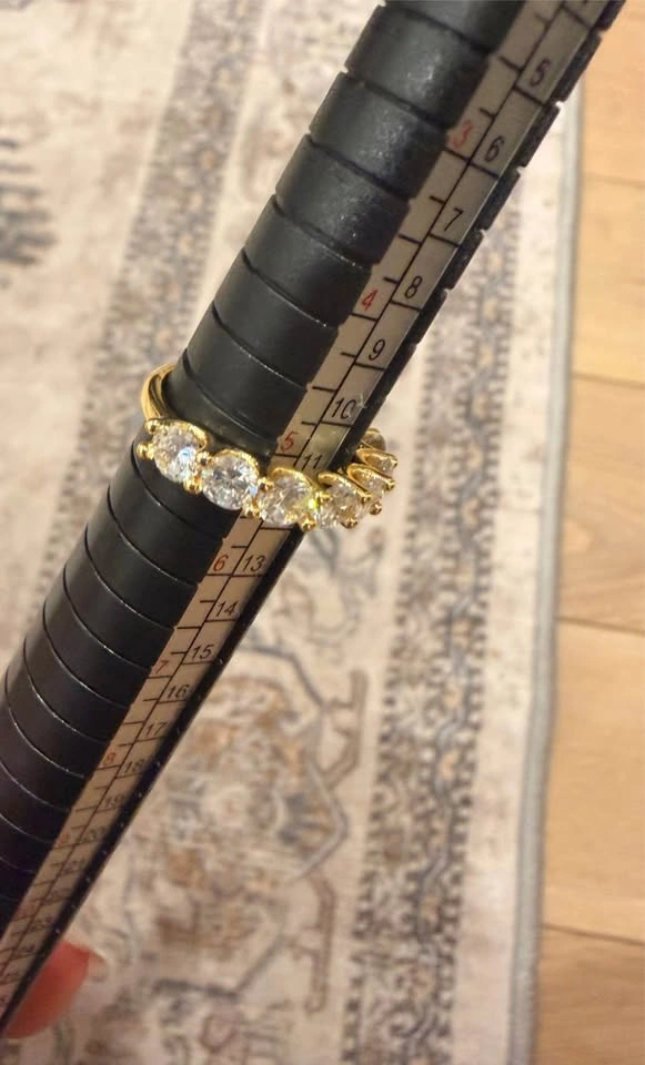 925 Stamped Gold Plated Cubic Zirconia Ring - photo 2