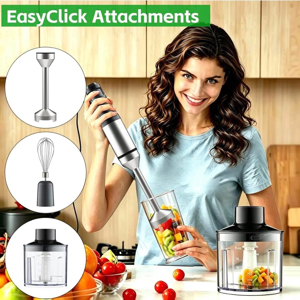 4-in-1 Hand Blender, 1000W Stainless Steel - photo 2