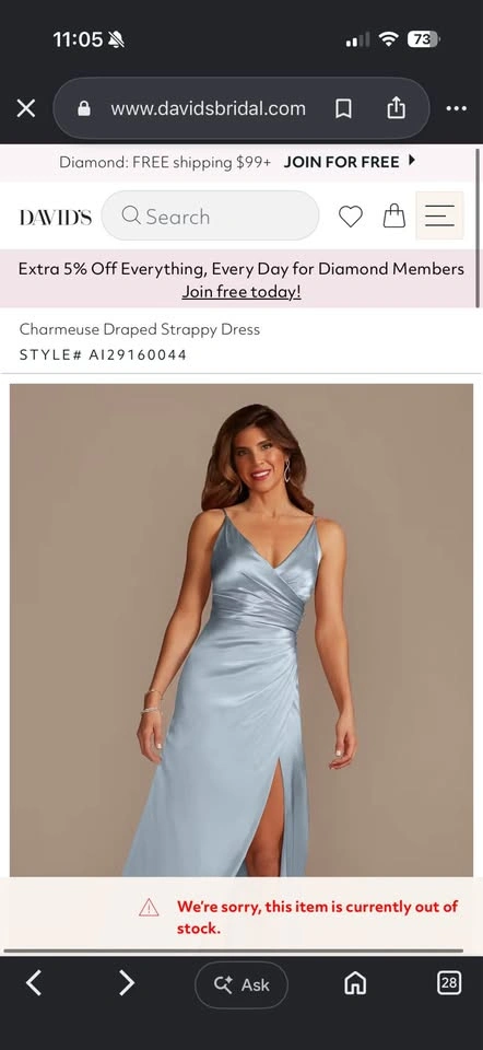 David’s Bridal Blue Dress - size 4 - photo 2