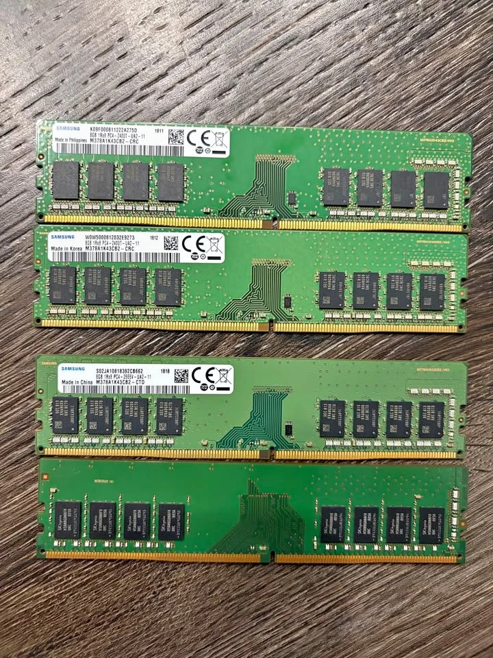 32GB (4x8GB) DDR4 Desktop RAM Kit – Samsung & SK Hynix