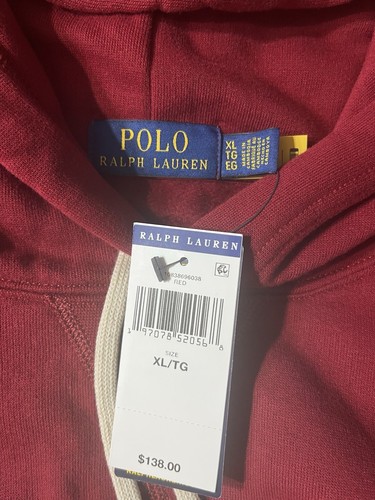 Polo Ralph Lauren Pullover Hoodie Dark Red Long Sleeve - photo 2