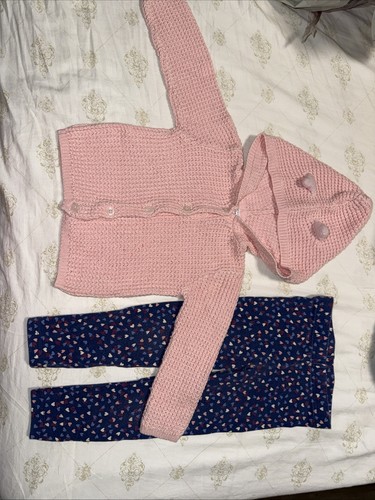 Carter’s Baby Girl 12 Mo Crochet Light Pink Hooded Cardigan