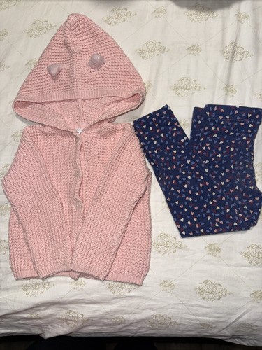 Carter’s Baby Girl 12 Mo Crochet Light Pink Hooded Cardigan - photo 3