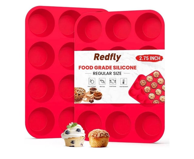 Redfly 2 Pack Silicone Muffin Pan