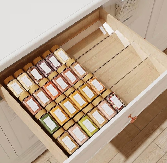 2 Tier Clear Acrylic Spice Drawer Organizer