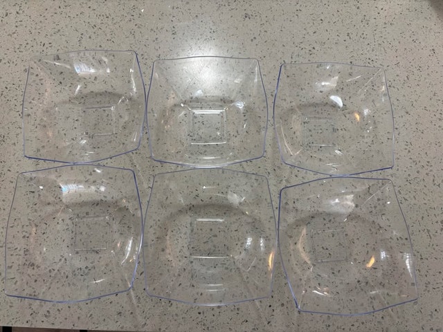Clear Salad Bowls 6Pcs