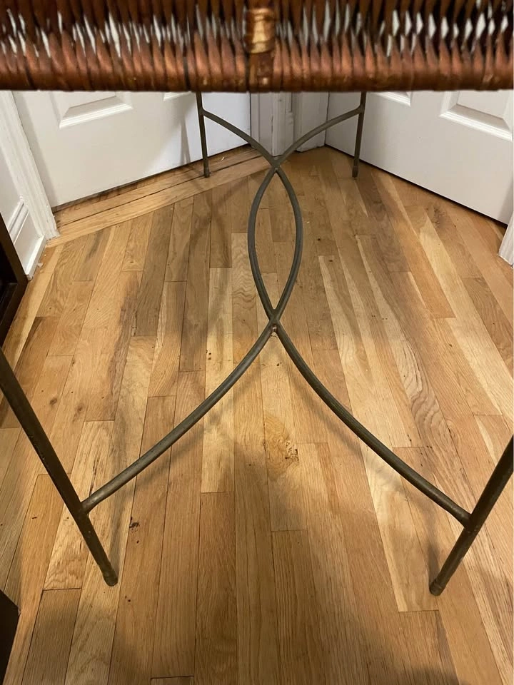 Vintage Conran Woven Rattan & Iron Console Table - photo 3