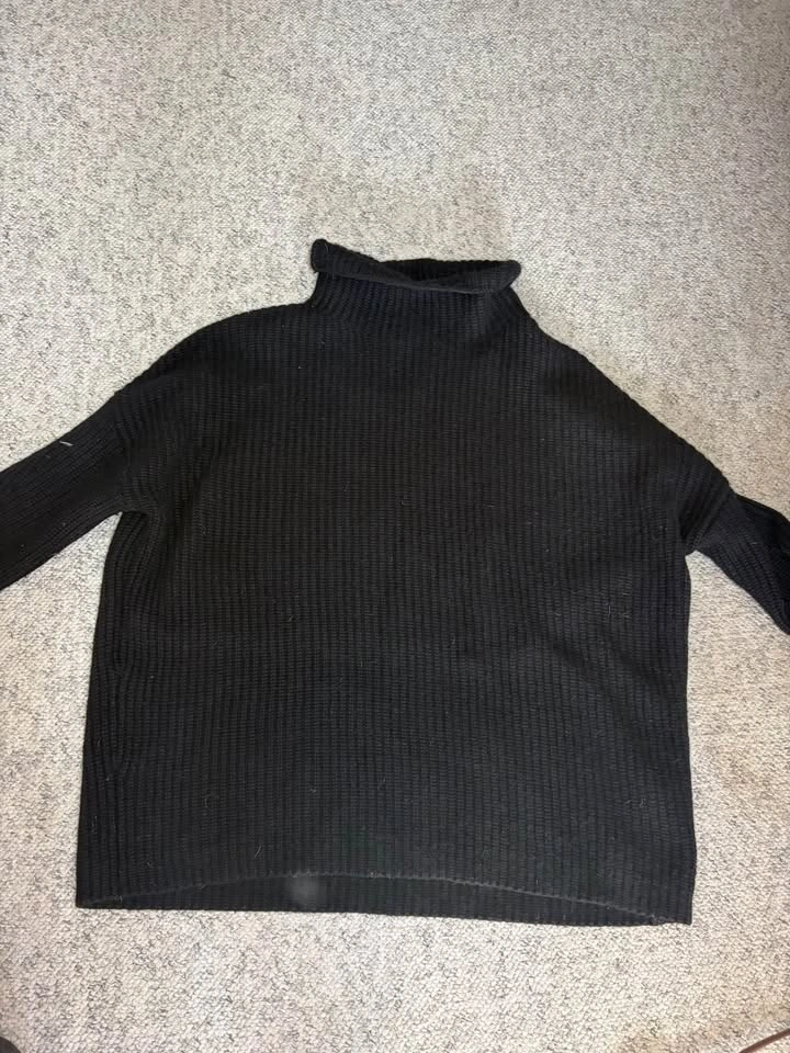 NAADAM Cable Knit Black Turtleneck Wool & Cashmere Sweater - photo 2