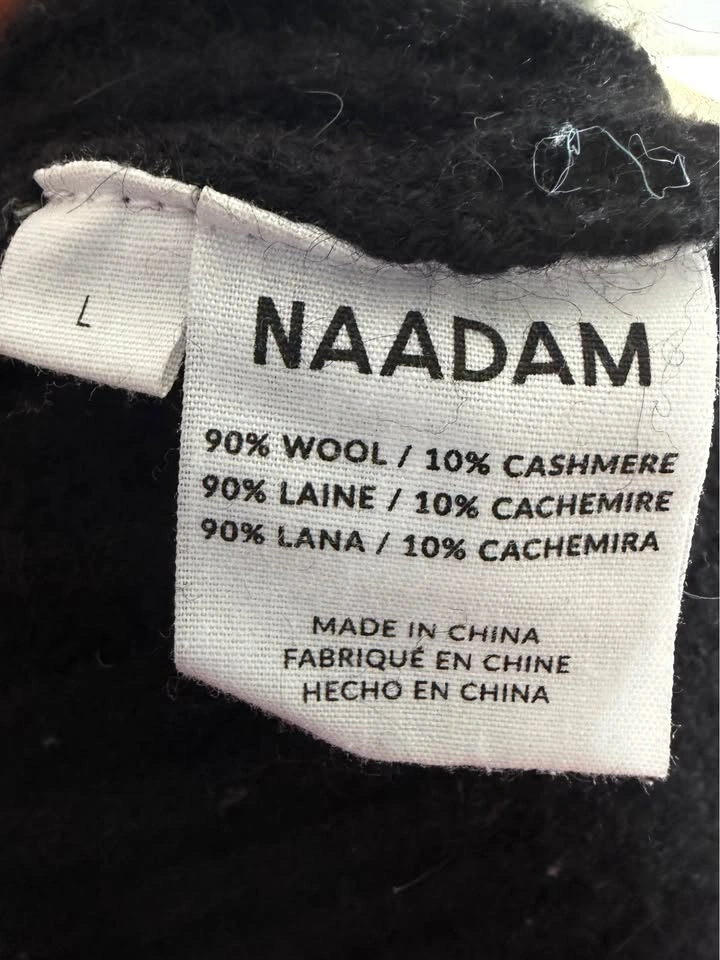 NAADAM Cable Knit Black Turtleneck Wool & Cashmere Sweater - photo 4