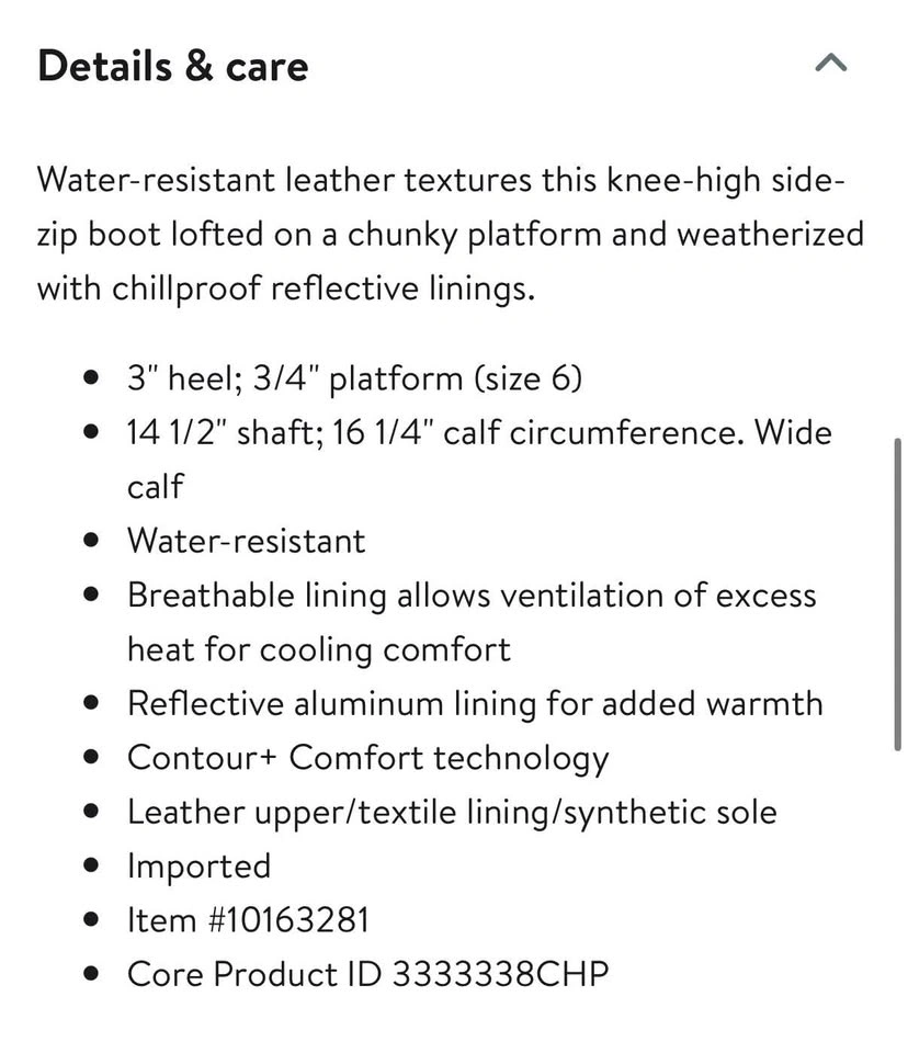Naturalizer Willow Water Resistant Knee High Black Boot 9 WC - photo 3