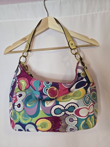 Coach Poppy Pop C Signature Graffiti Slouchy Hobo Bag F19438