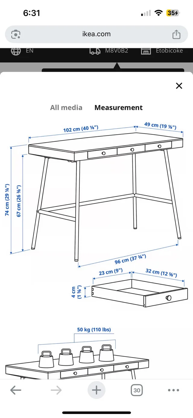 IKEA LILLÅSEN Bamboo Desk image indicator(5)