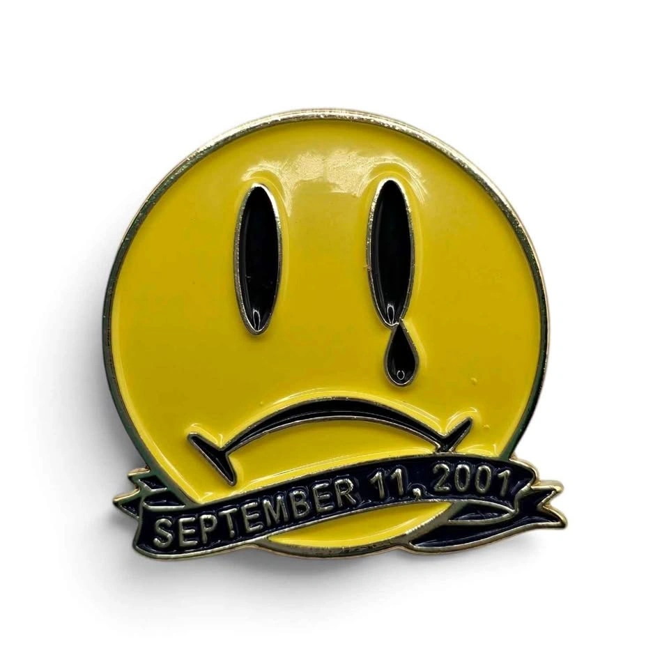 Fan Made Walmart Employee 9/11 Smiley Face Teardrop Pin