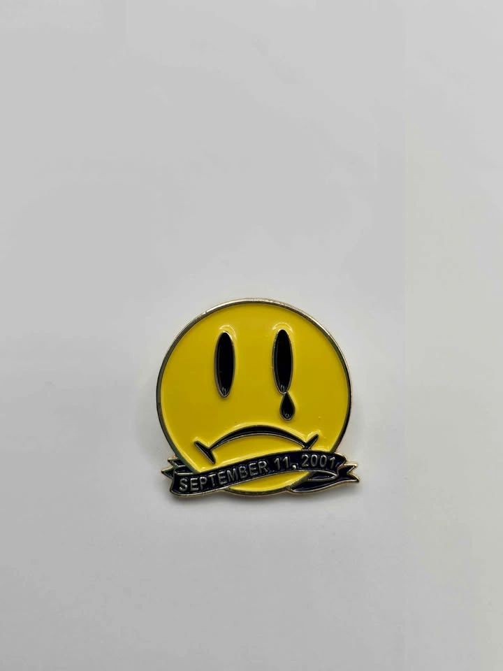 Fan Made Walmart Employee 9/11 Smiley Face Teardrop Pin - photo 5