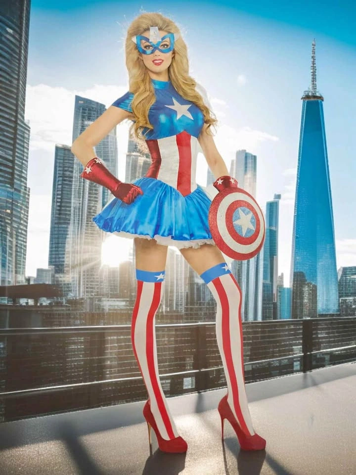 Marvel American Dream Sassy Captain America Deluxe Costume