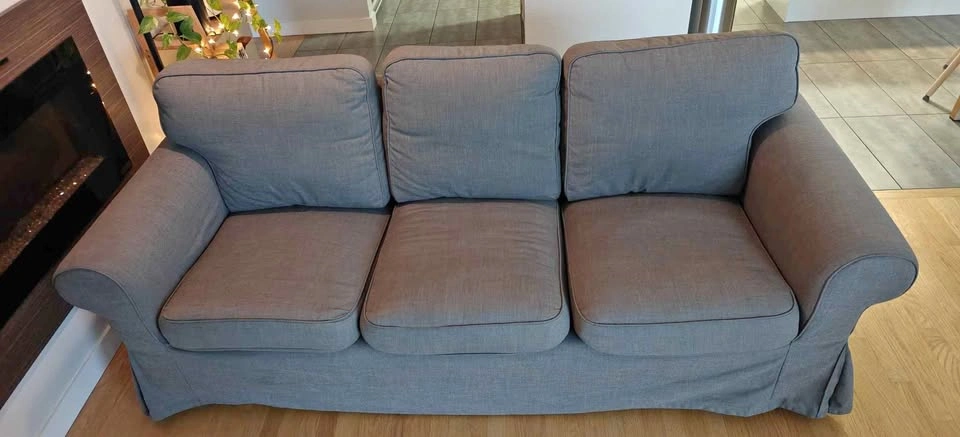 Charcoal Grey Couch Sofa 3 Seats