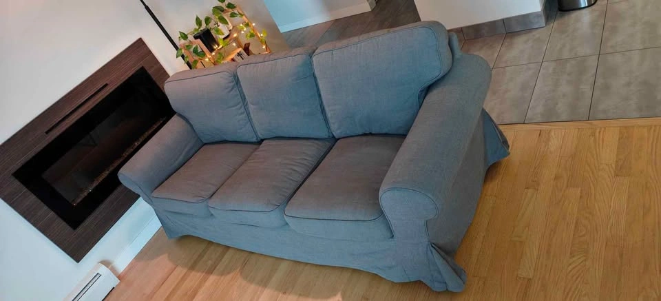 Charcoal Grey Couch Sofa 3 Seats - photo 2