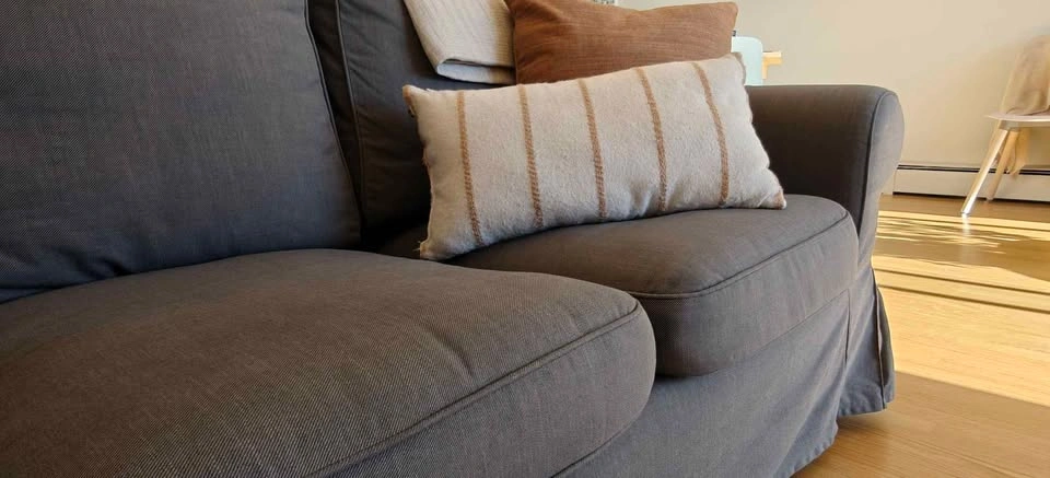 Charcoal Grey Couch Sofa 3 Seats - photo 5