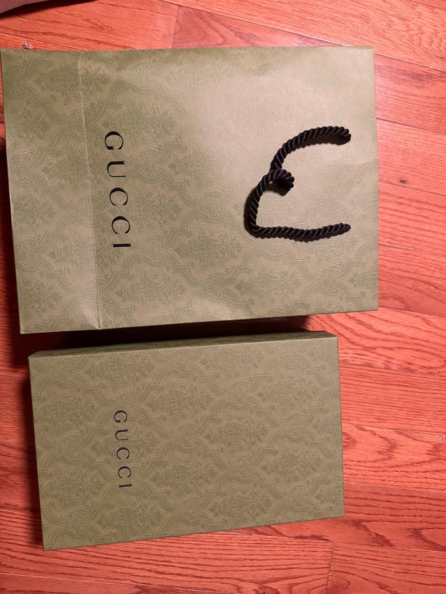 Gucci Shoe Box and Paper Bag