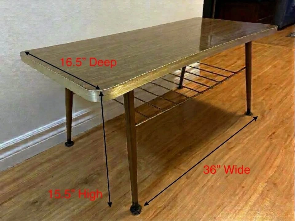 Stylish Retro 1960s Mid-Century Coffee Table with Shelf - photo 2