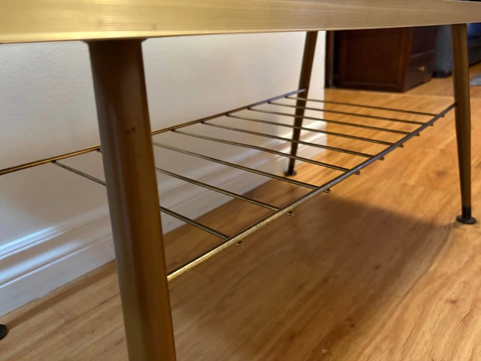 Stylish Retro 1960s Mid-Century Coffee Table with Shelf - photo 4