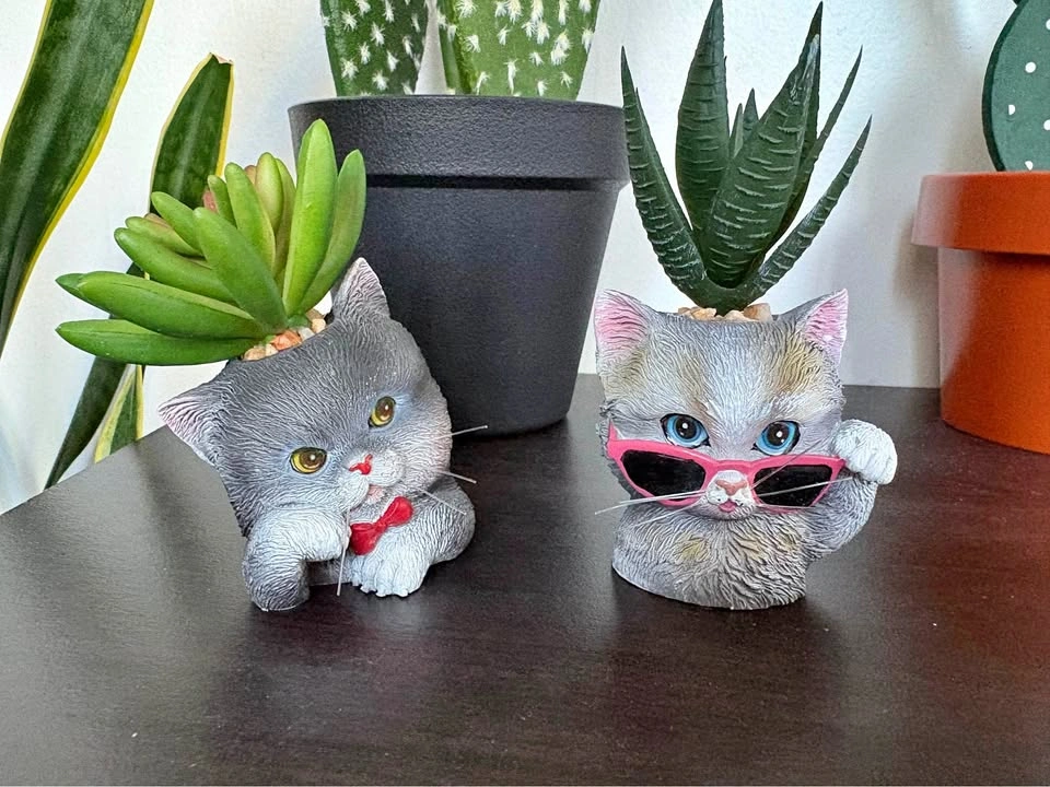 Bradford Exchange Purr-fect Planters Sculpture - Humbugs & Spike